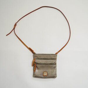 DOONEY & BOURKE “North South” Triple Zip Snake Skin Embossed Leather Crossbody